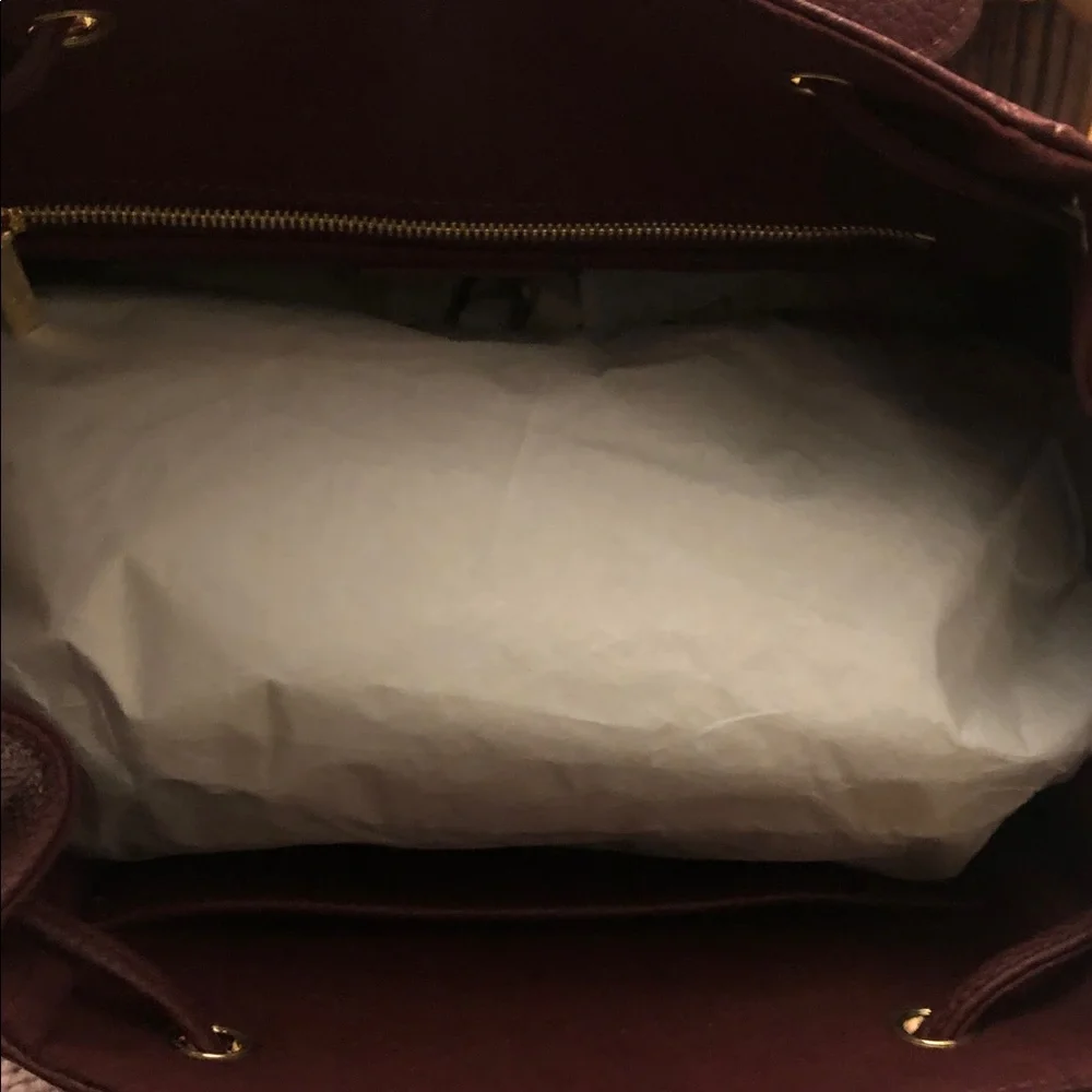 Dress Up Your Purse Togo Leather Backpack Burgandy - Picture 5 of 6